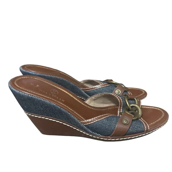 Cole Haan denim chain wedge sandal. 90’s Y2K Britney Spears Paris Hilton vintage - Picture 5 of 13